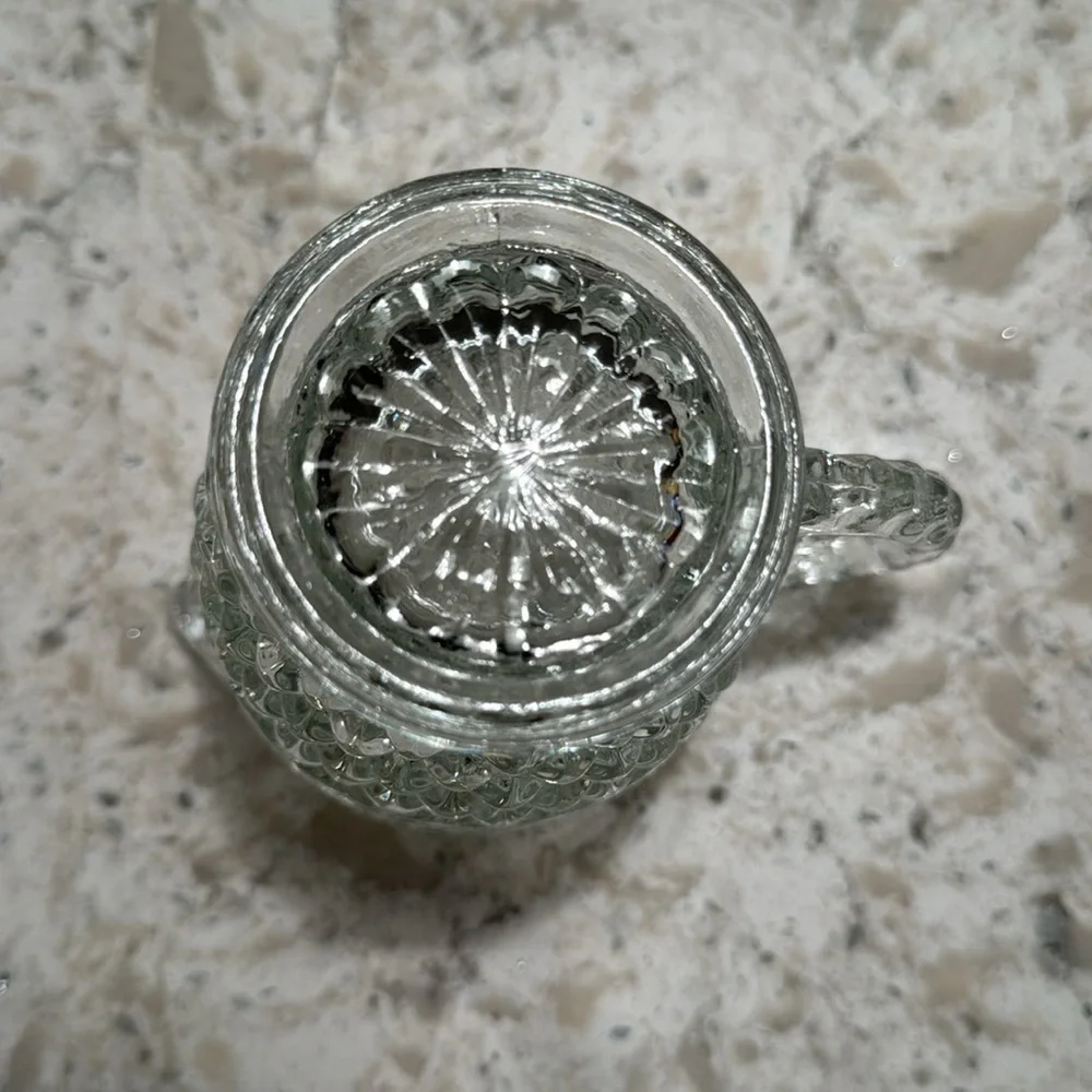 VINTAGE 1960’s~BEAUTIFUL COVERED SUGAR BOWL & CREAMER~ WEXFORD CLEAR PATTERN~G11